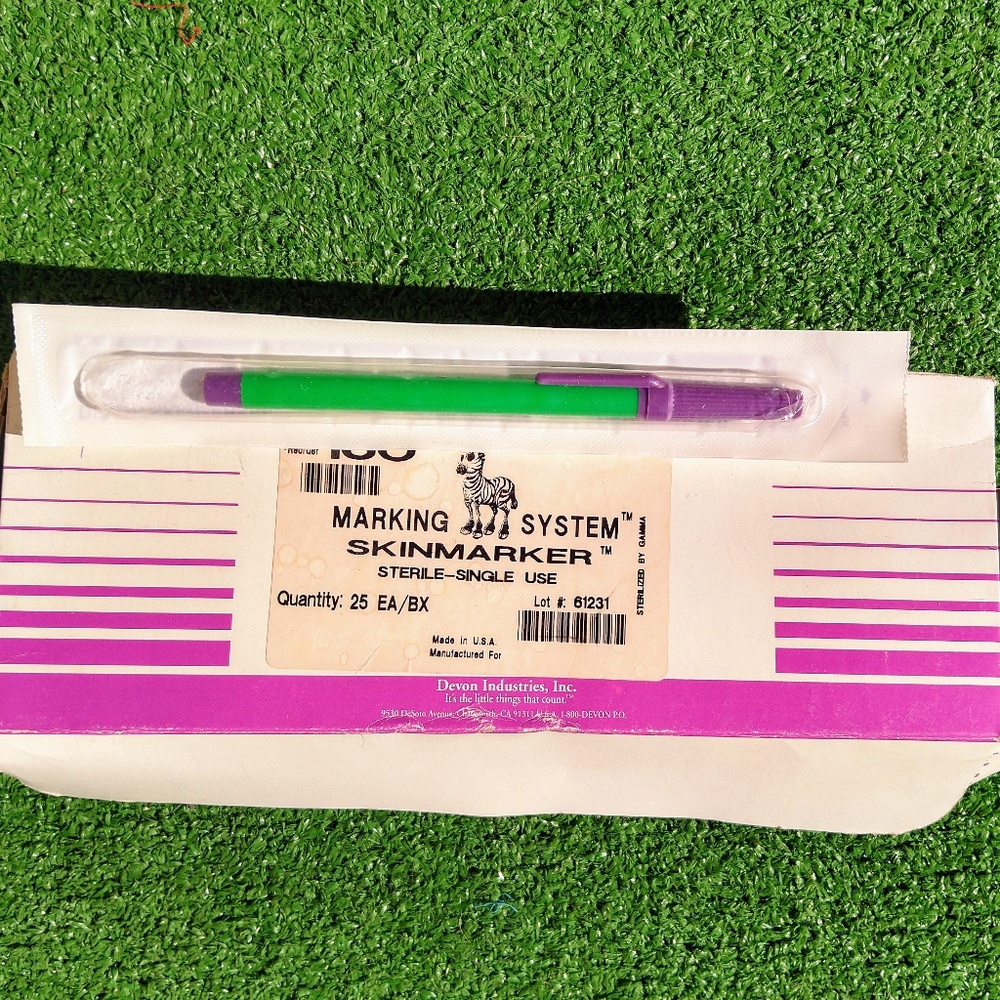 1 Devon Surgical/Tattoo/Laser Sterile Single-Use Violet Skin Marker #160 NIP